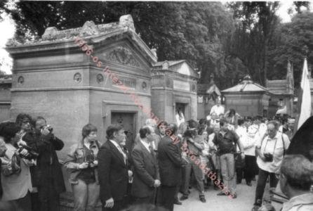 Emblematic funeral of Imre Nagy in cemetery Pere Lachaise in Paris