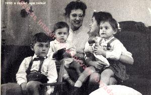 Göncz Árpádné Zsuzsa négy gyermekével 